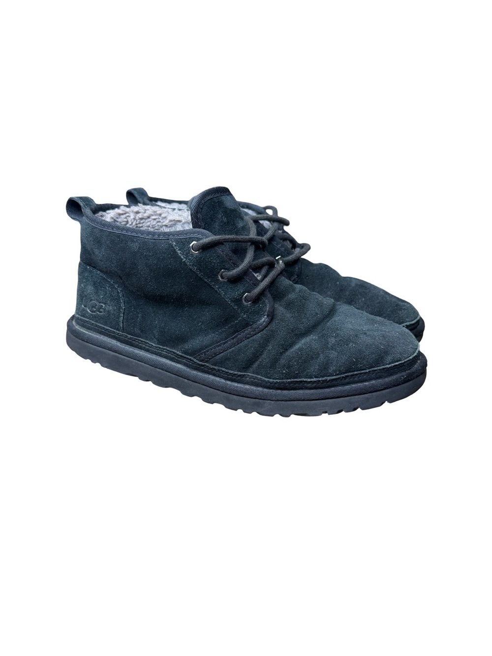 ✨ UGG Neumel Chukka Boots Black Suede Sheepskin Lined Men’s Size 11 🖤‎